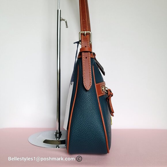 DOONEY & BOURKE Pebbled Grain Leather Presley Crossbody Bag- Teal color⭐ - Picture 9 of 16